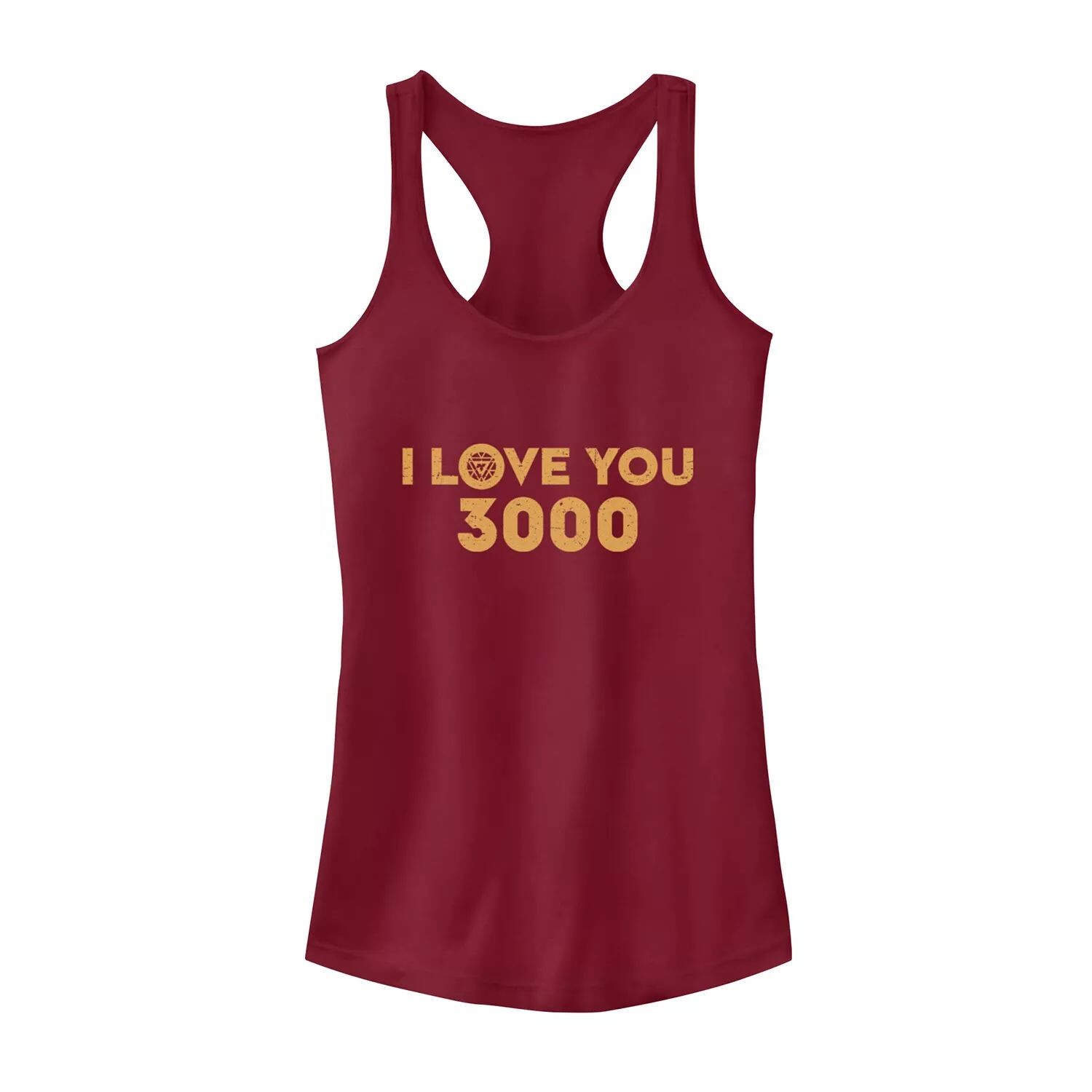 

Майка с желтой надписью Juniors' Marvel I Love You 3000 Licensed Character