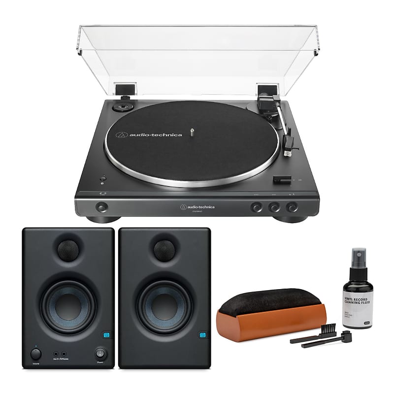 Проигрыватель Audio-Technica Audio-Technica AT-LP60XBT Bluetooth Turntable with Monitors and Cleaning Kit victrola eastwood signature vinyl record player turntable with bluetooth speaker audio technica catridge and vinyl stream function espresso
