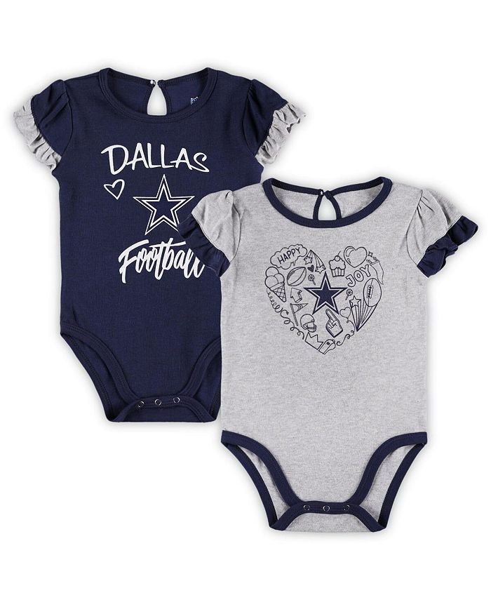 Набор из двух боди Too Much Love для новорожденных темно-серого и серого цвета Dallas Cowboys Outerstuff, синий