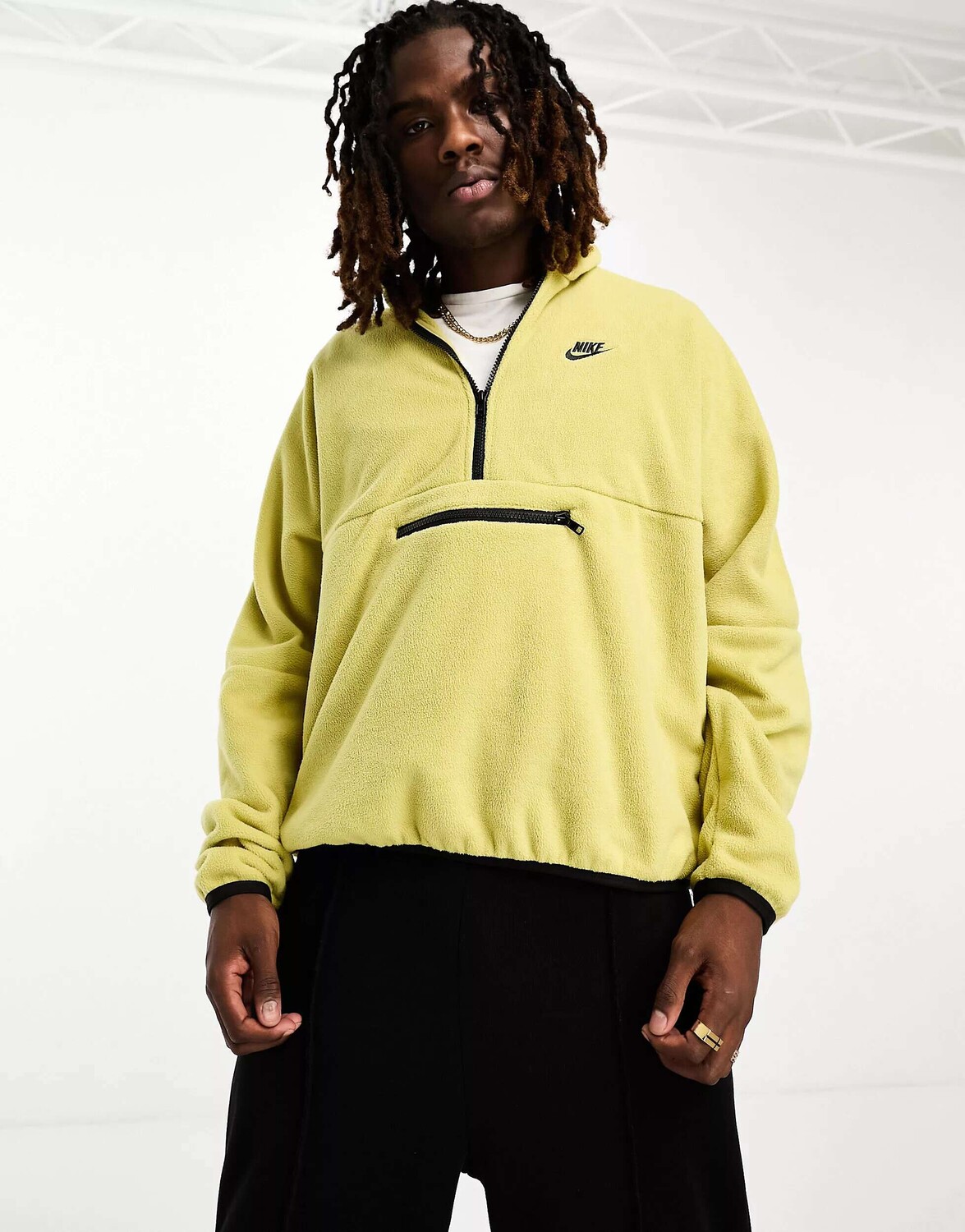 

Бежевая толстовка с капюшоном на молнии Nike Club Polar Fleece, Бежевый