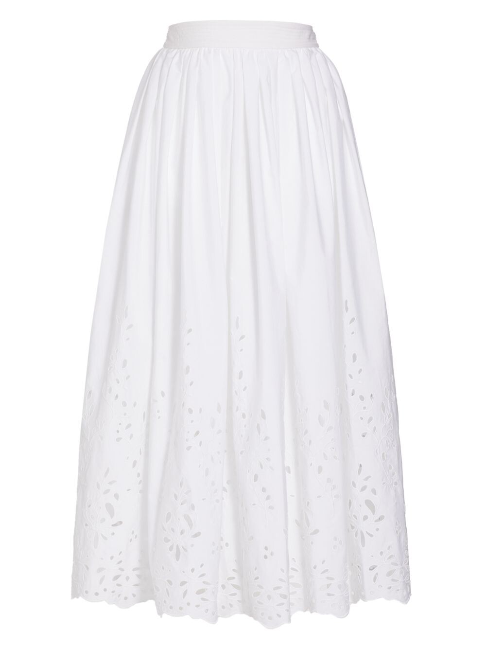 

Плиссированная длинная юбка с вышивкой Chloé, белый
