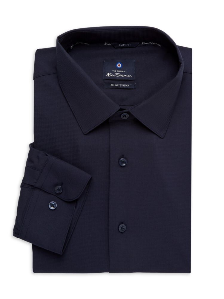 

Классическая рубашка узкого кроя All Way Stretch Ben Sherman, темно-синий