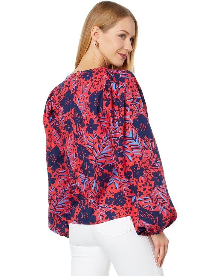 

Топ Lilly Pulitzer Lynnley Long Sleeve Top, цвет Ruby Red Heron My Own