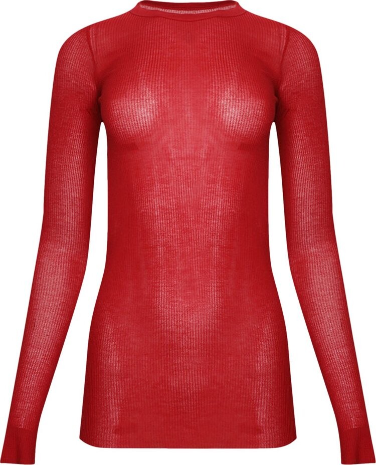 

Футболка Rick Owens Long-Sleeve Rib 'Cardinal Red', красный