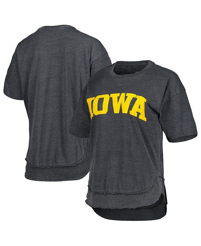 

Женская черная рваная футболка-пончо Iowa Hawkeyes Arch Pressbox, черный