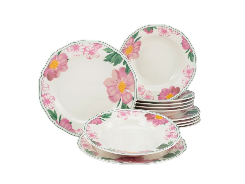 

CreaTable, 22755, Alba Rose Cream, обеденный сервиз на 12 предм., фарфор, белый