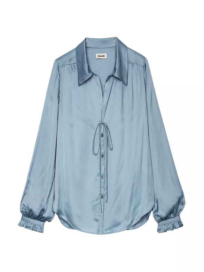 Атласная блузка с длинными рукавами Tilan Zadig & Voltaire, цвет nuage