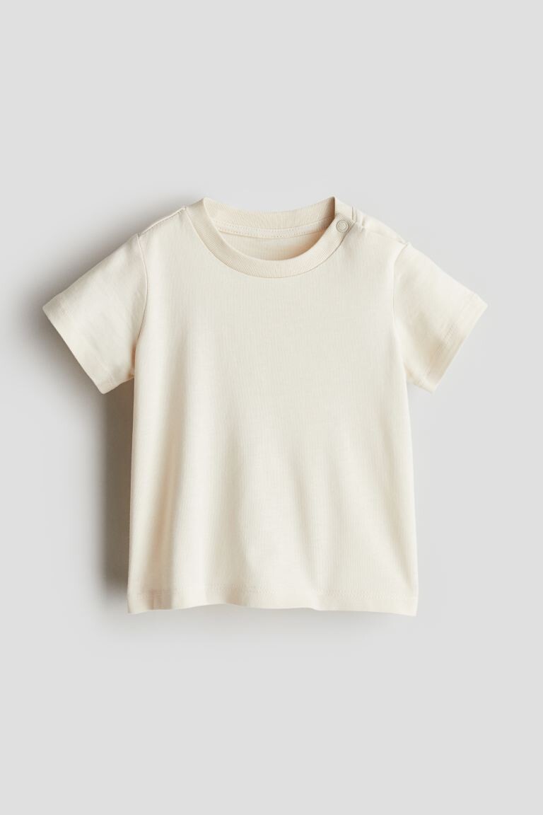 

Футболка из хлопкового трикотажа H&M, бежевый