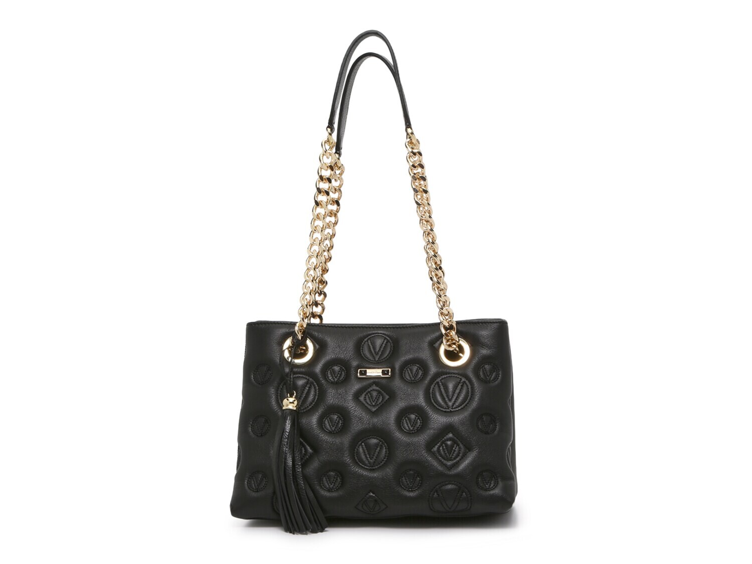

Сумка кожаная Valentino Kali с тиснением логотипа, черный
