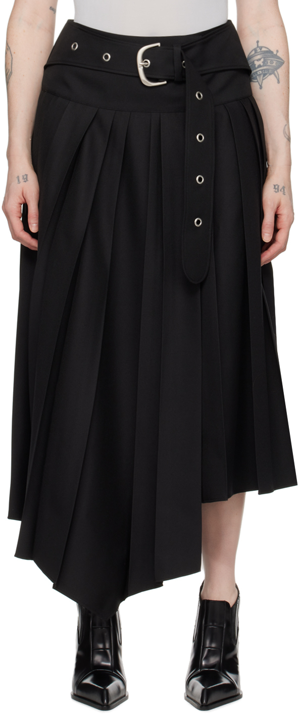Черная длинная юбка с поясом Off-White