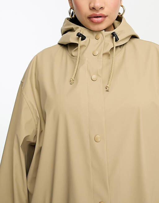 

Прорезиненная парка-дождевик ASOS DESIGN Curve