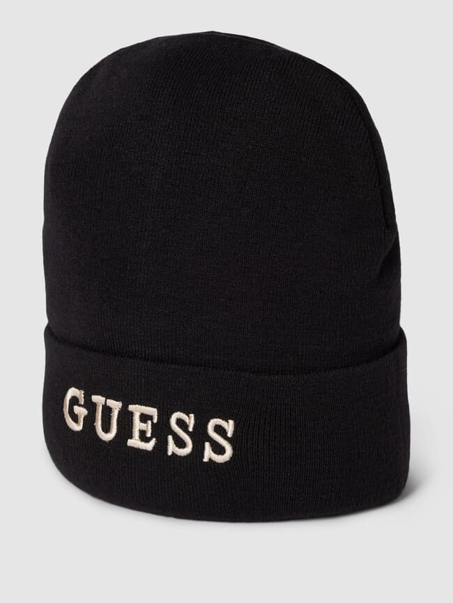 

Вязаная шапка-бини Guess, черный