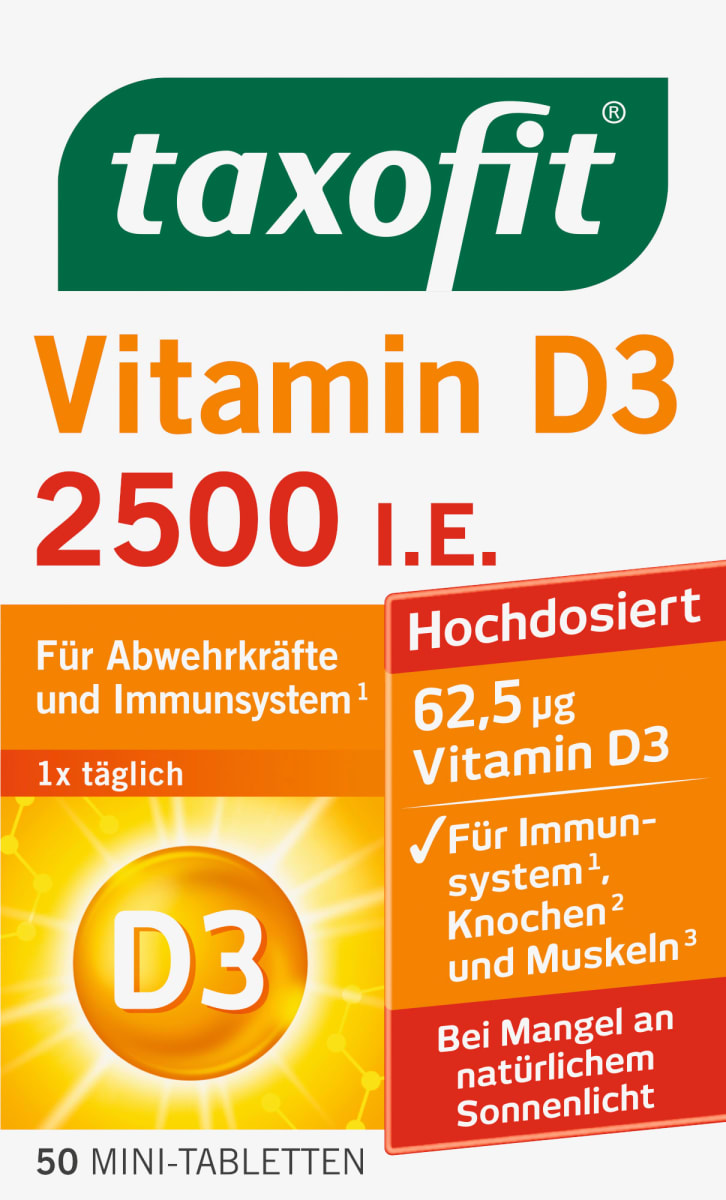 Витамин D3 2500 МЕ таблетки 50 штук по 7,7 г taxofit