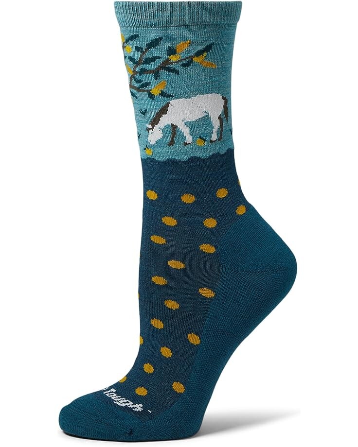 

Носки Darn Tough Vermont Wild Life Crew Lightweight with Cushion, цвет Dark Teal