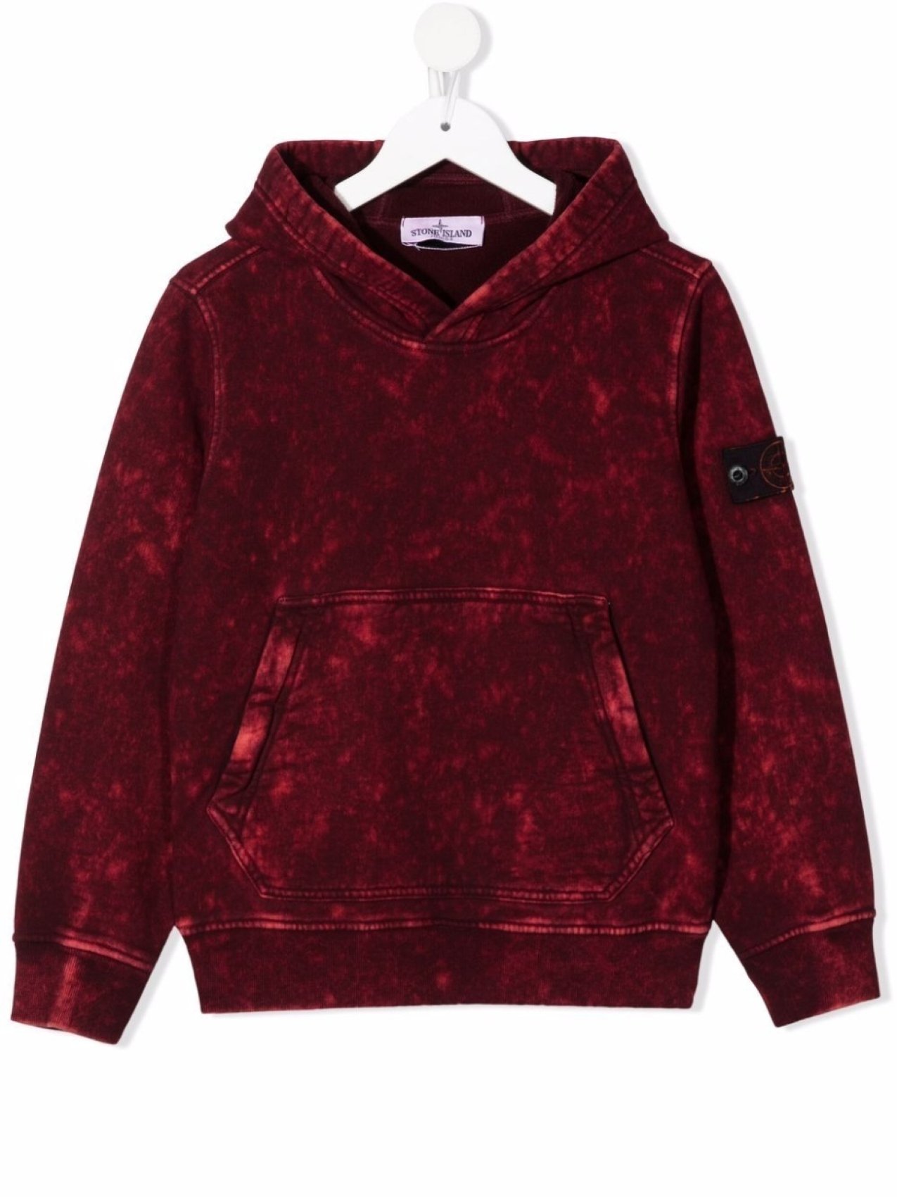 

Худи с эффектом потертости Stone Island Junior, красный