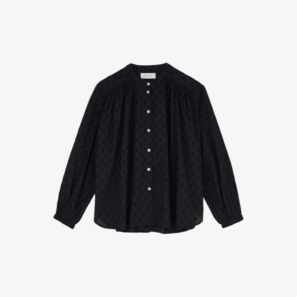

Рубашка rita из органического хлопка с точечной вышивкой Skall Studio, черный