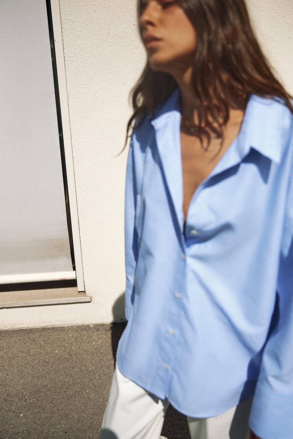 

Прямые брюки с отворотами по краю ZARA, синий