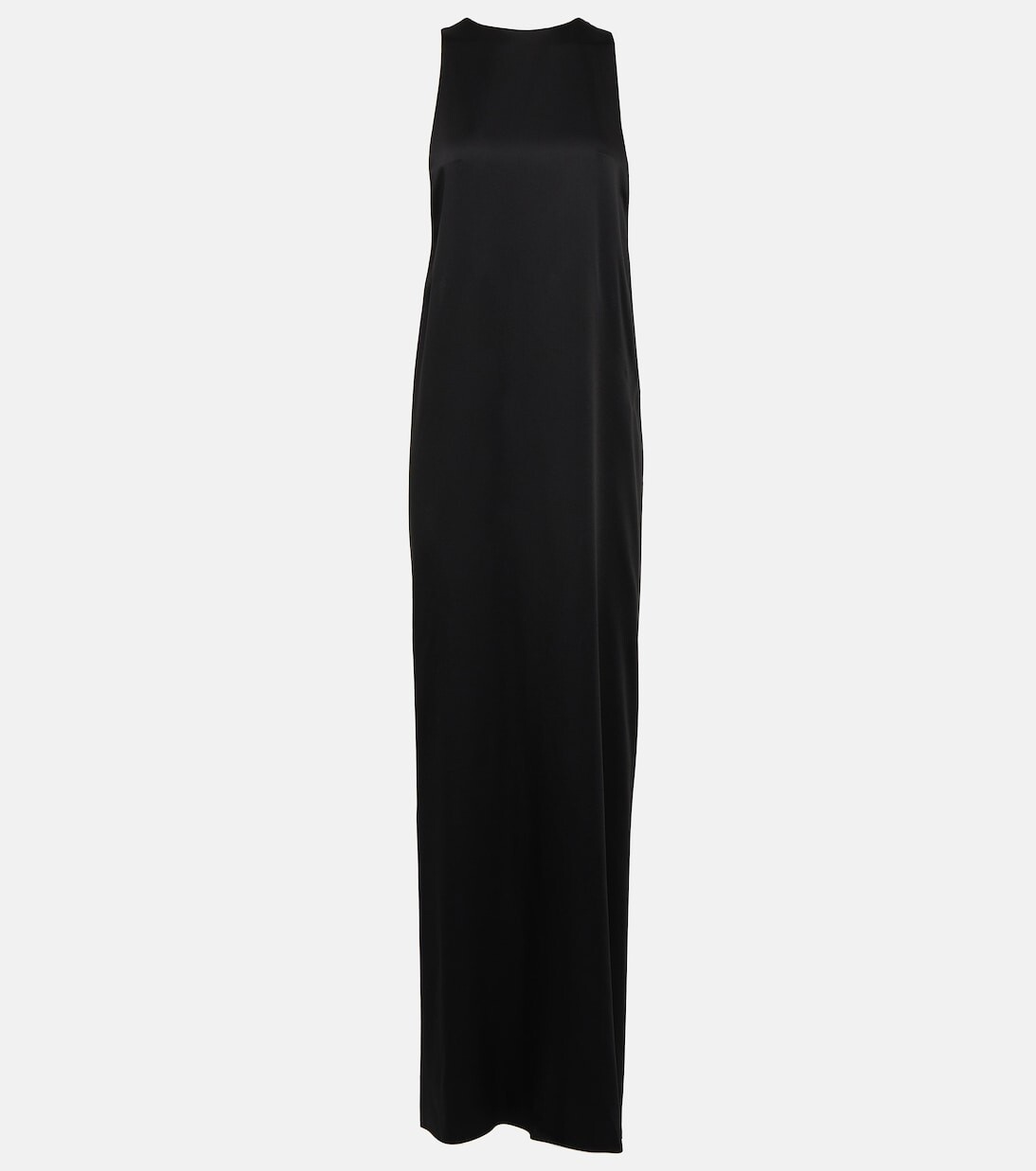 

Драпированное платье из атласного крепа Saint Laurent, черный