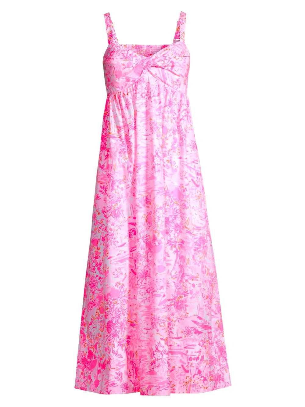 

Хлопковое платье-миди Azora с цветочным принтом Lilly Pulitzer, разноцветный