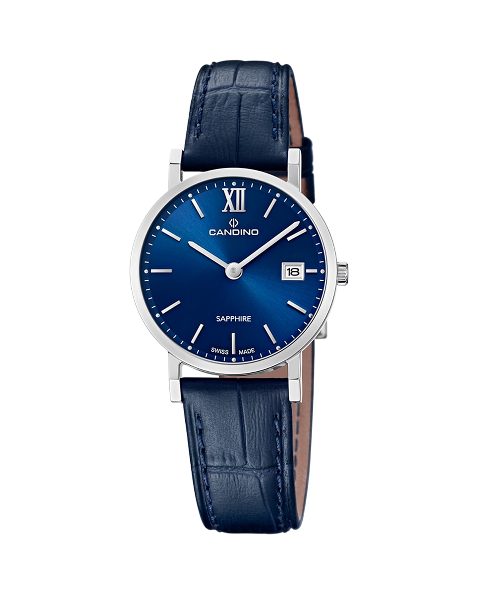 C4725/2 Newness синие кожаные женские часы Candino, синий часы candino c4634 2
