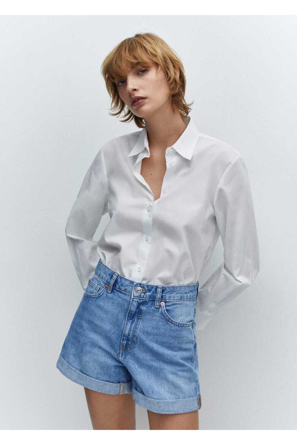 

Джинсовые шорты Mom Cut Mango, синий