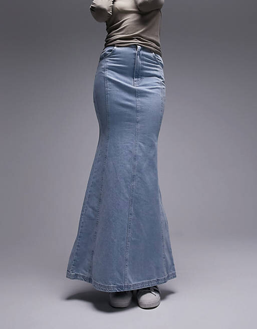 

Джинсовая юбка с завышенной талией Topshop Tall