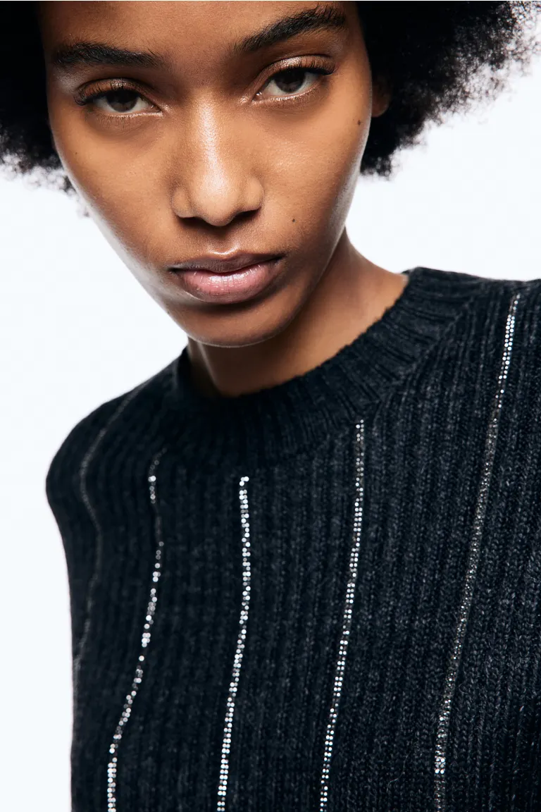 

Свитер с камешками H&M, серый