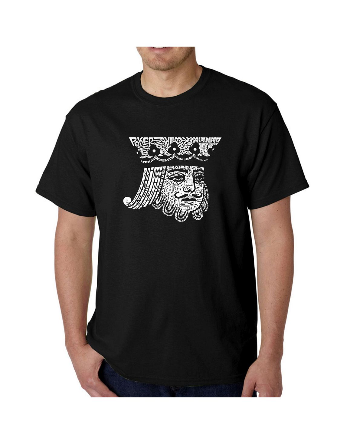 Мужская футболка с рисунком Word Art — Пиковый король LA Pop Art дюбов в карточные игры