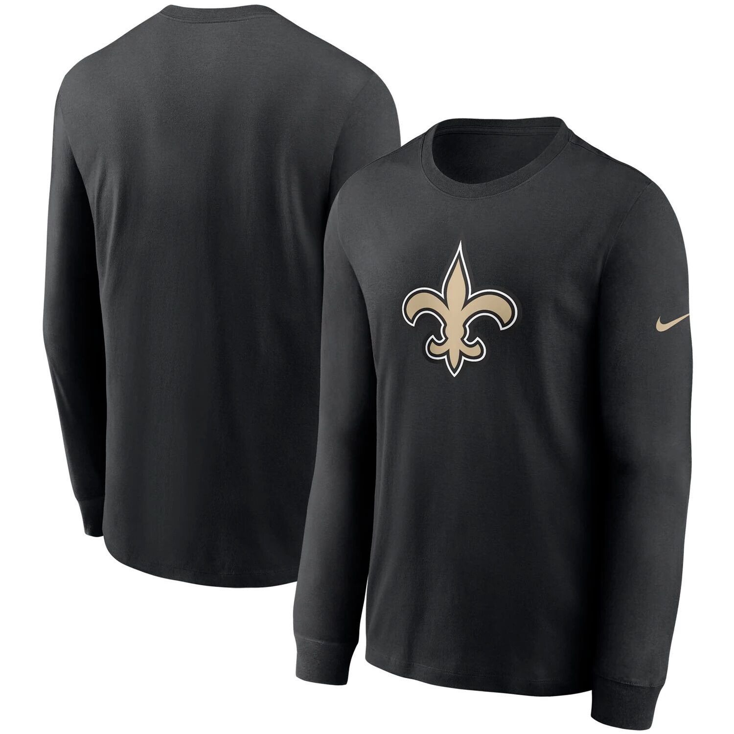

Мужская черная футболка с длинным рукавом и логотипом New Orleans Saints Primary Nike, Черный