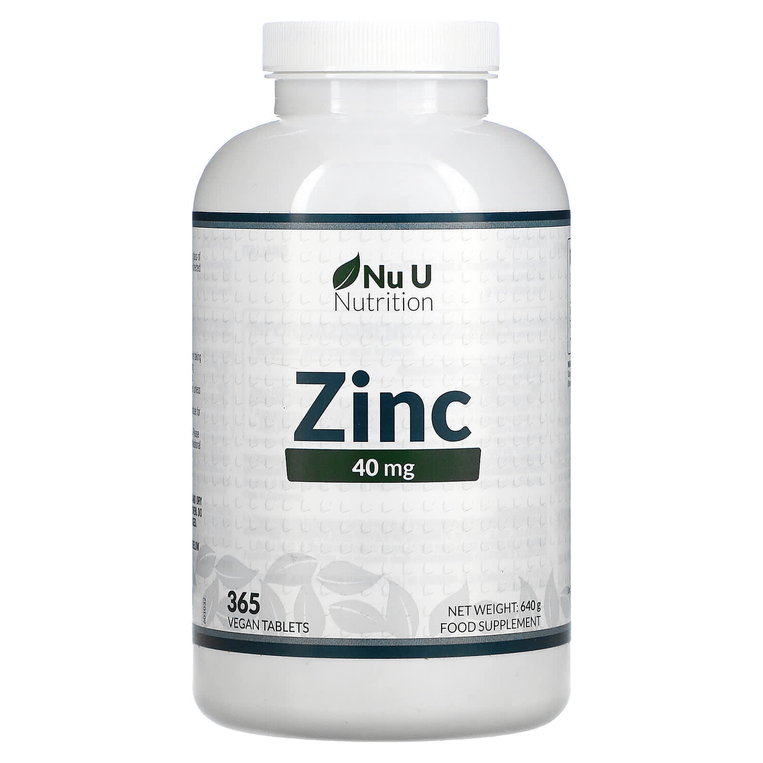 

Цинк, 40 мг, 365 растительных таблеток, Nu U Nutrition
