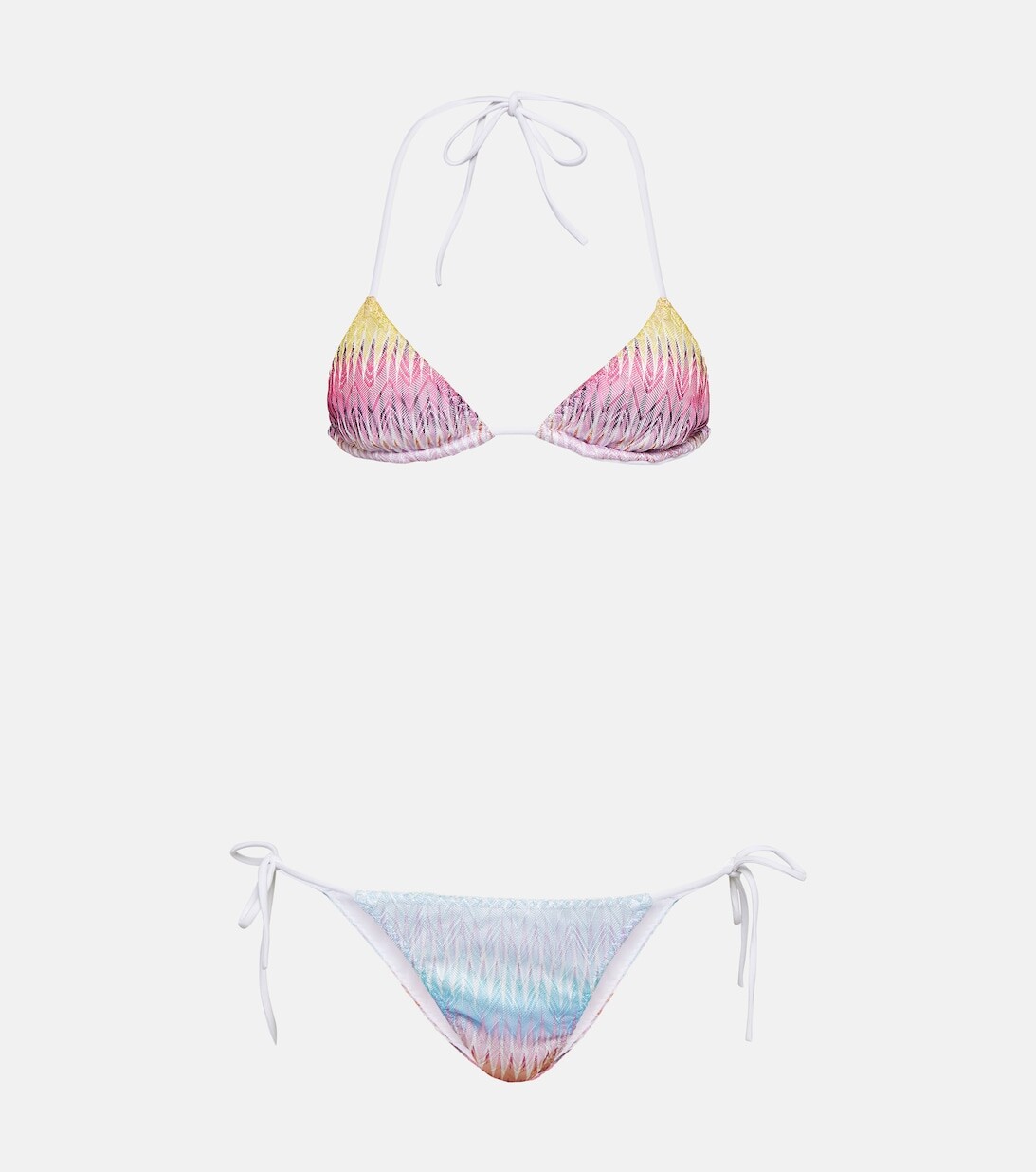 

Бикини с треугольными чашечками и зигзагообразной вязкой Missoni, разноцветный, Серый