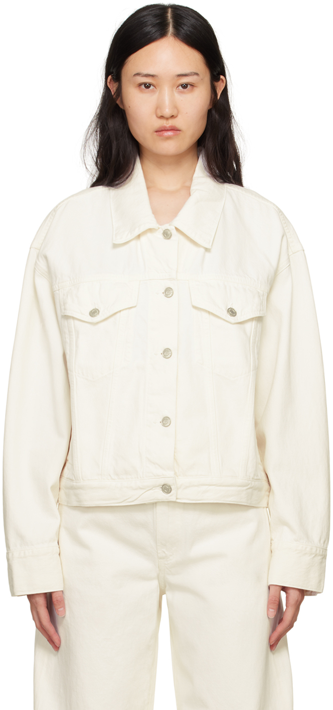 Кремового цвета Джинсовая куртка Martika Agolde цена и фото