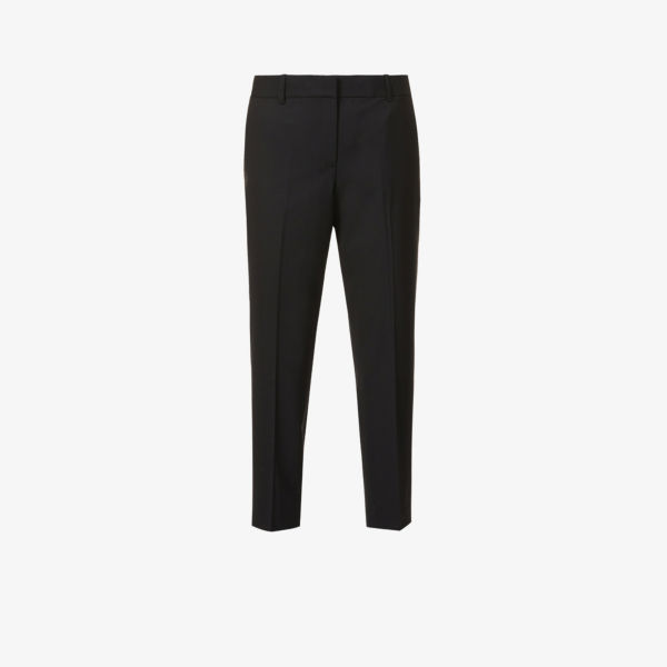 Укороченные узкие брюки treeca из эластичной шерсти со средней посадкой Theory, черный