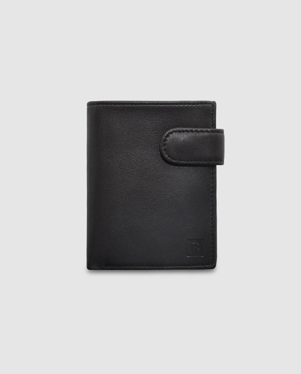 Черный кожаный кошелек с внешним портмоне Miguel Bellido, черный вертикальный черный кожаный кошелек с вкладышем и мешочком для монет olimpo черный