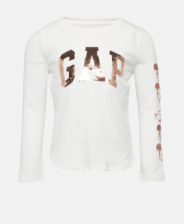 

Топ с длинными рукавами Gap, экрю