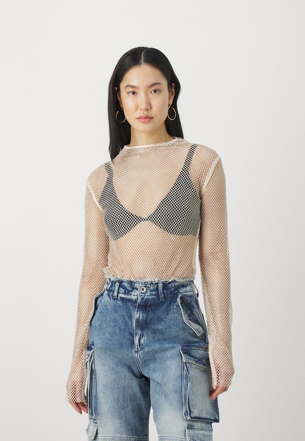 

Топ с длинными рукавами MAGLIA BODY Patrizia Pepe, кремовый