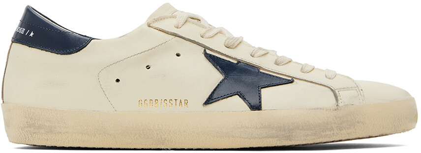 

Бело-темно-синие кроссовки Super-Star Golden Goose