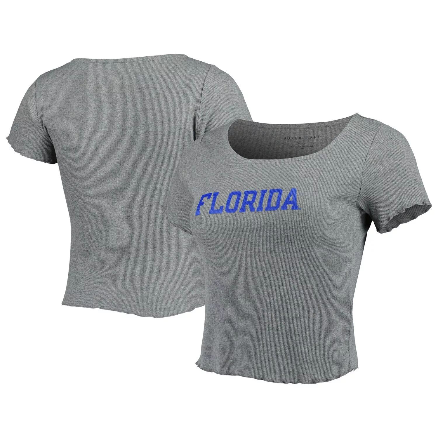 

Женская серая футболка в рубчик с салатовой кромкой Florida Gators Baby