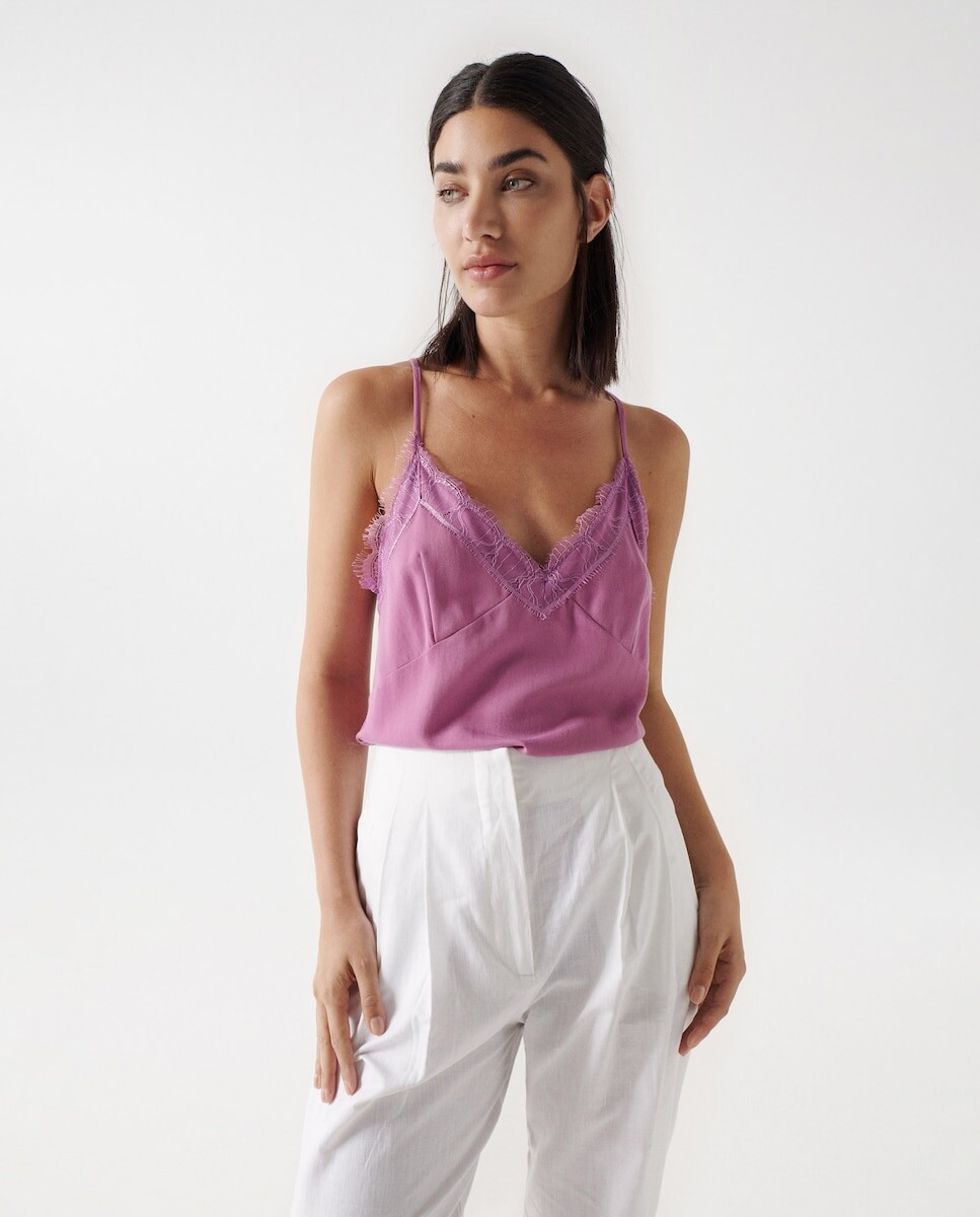 

Женский топ на розовых бретелях Salsa Jeans, розовый