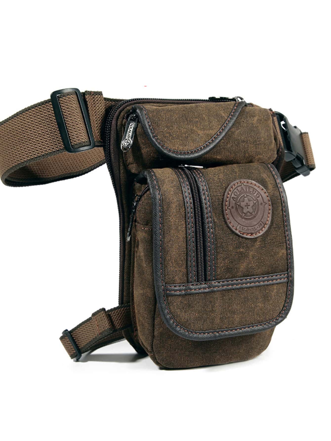 Мужская парусиновая поясная сумка с заниженной талией, кофейный коричневый мужская винтажная поясная сумка 6101 кожаная поясная сумка для занятий спортом на открытом воздухе тактическая поясная сумка