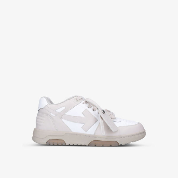 

Кожаные низкие кеды Out Of Office с вышитым логотипом Off-White, бежевый