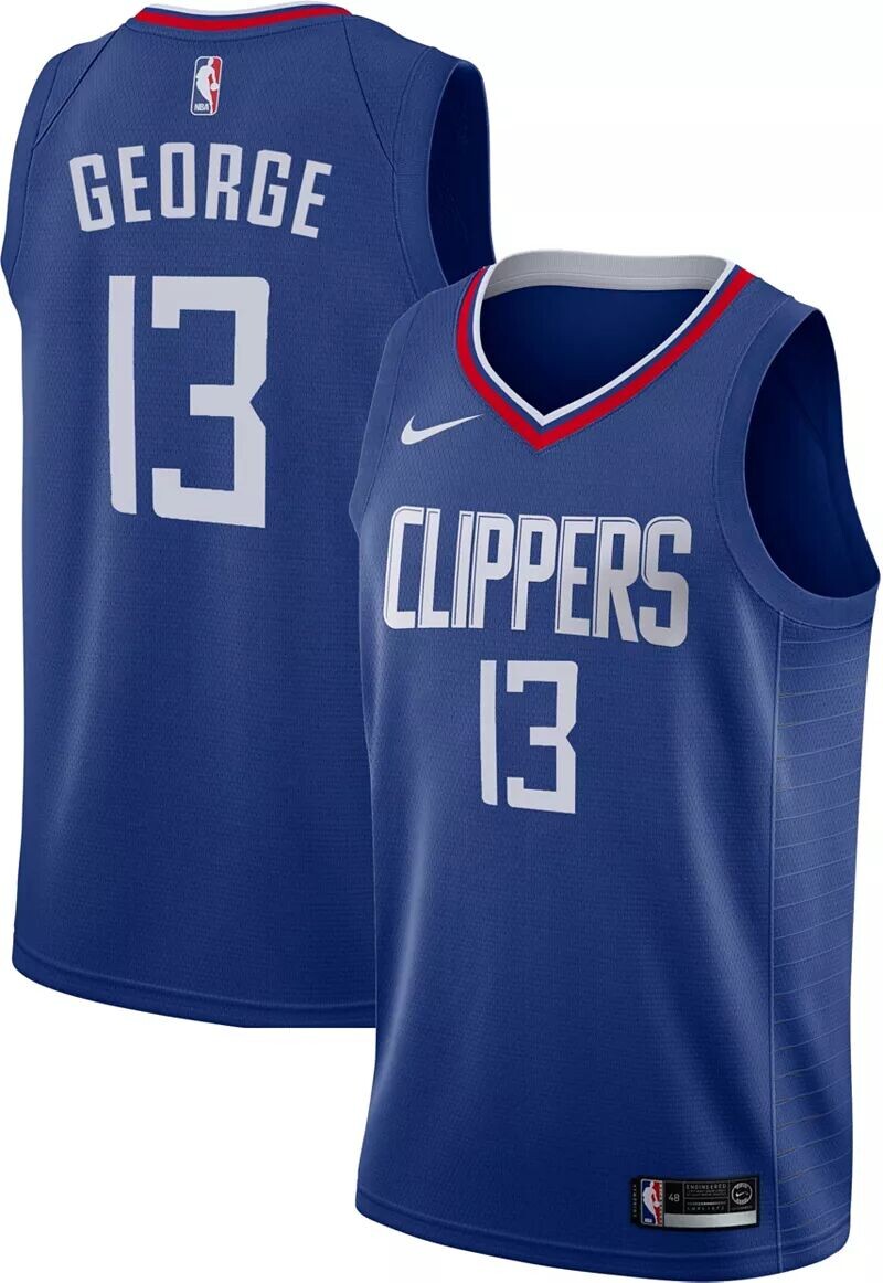 

Мужская майка Nike Los Angeles Clippers Paul George #13 Royal Dri-FIT Swingman