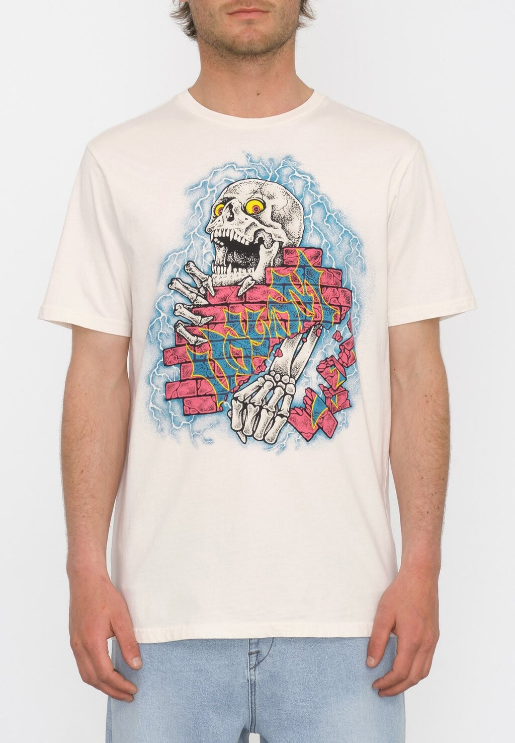 

Футболка с принтом Wall Puncher Volcom, цвет off white