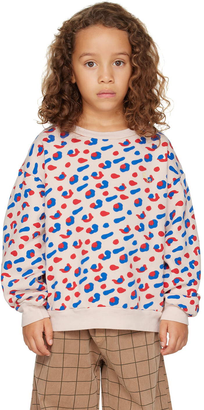 

Bonmot Organic Kids Розовый свитшот с леопардовым принтом