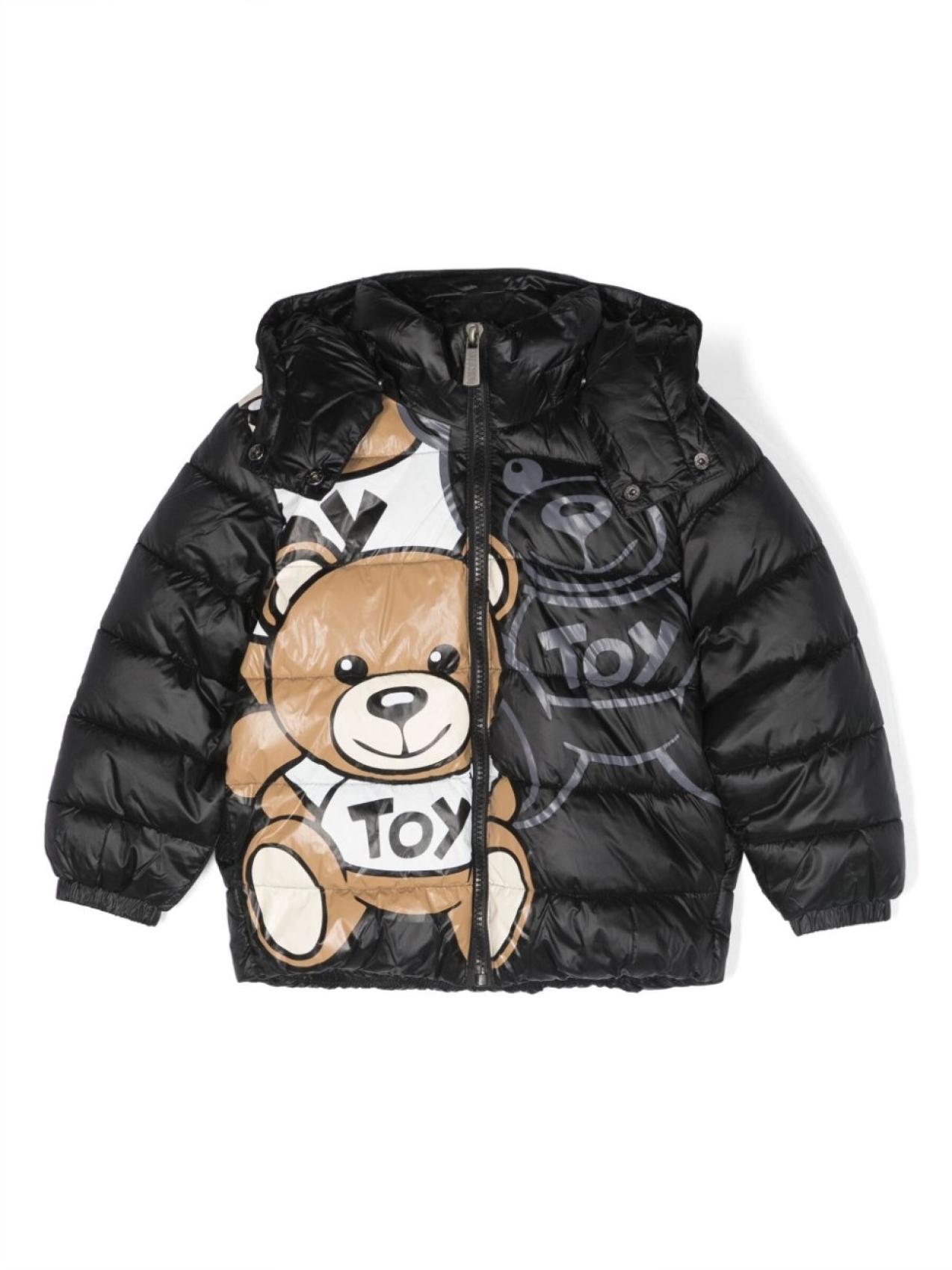 

Moschino Kids пуховик с принтом Teddy Bear, черный