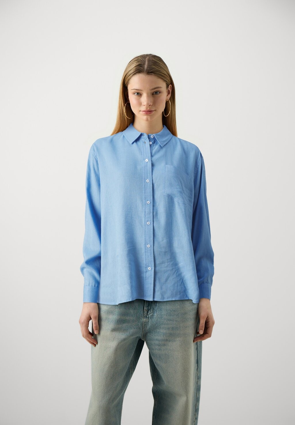 

Блуза на пуговицах Onltokyo Blend Shirt ONLY, синий