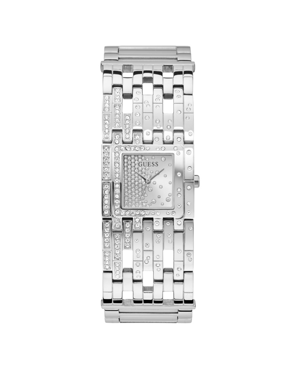 Женские часы Waterfall GW0441L1 со стальным и серебряным ремешком Guess, серебро