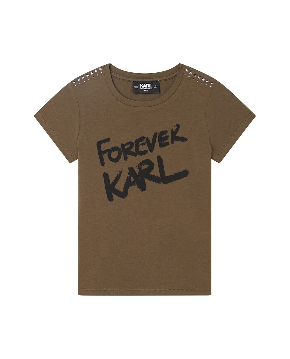 

Футболка для девочки с короткими рукавами и заклепками Karl Lagerfeld