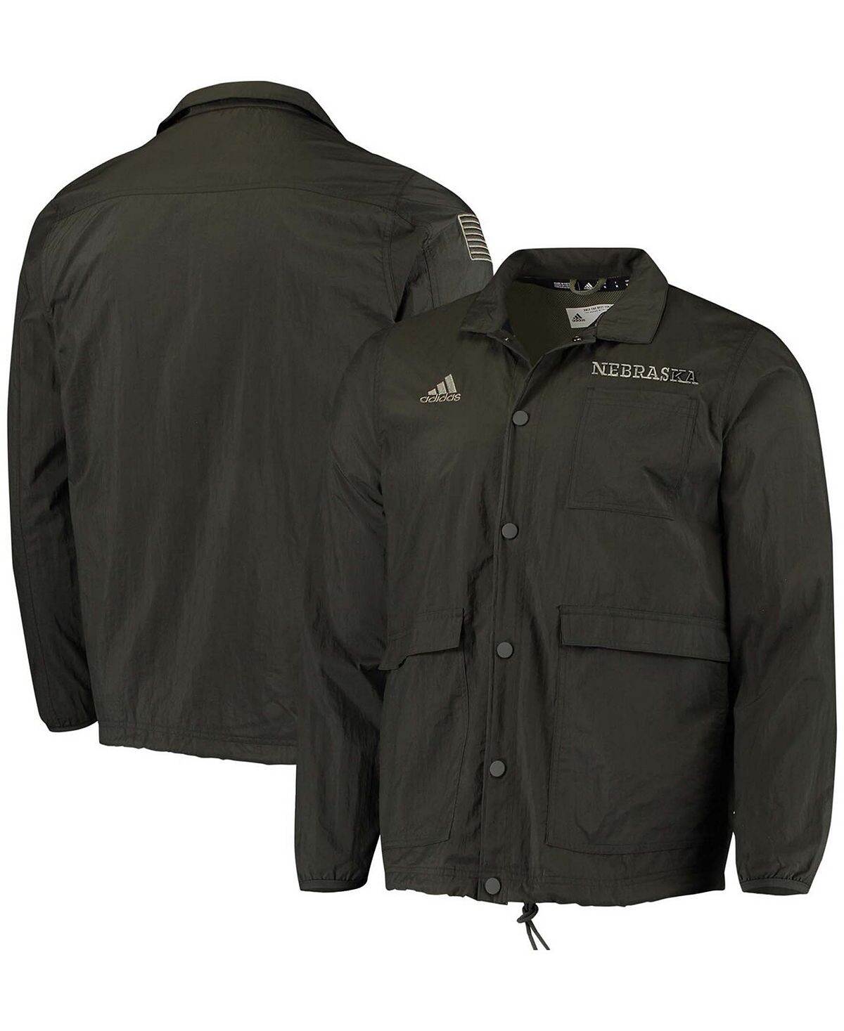 

Мужская оливковая куртка на кнопках Nebraska Huskers Salute To Service adidas
