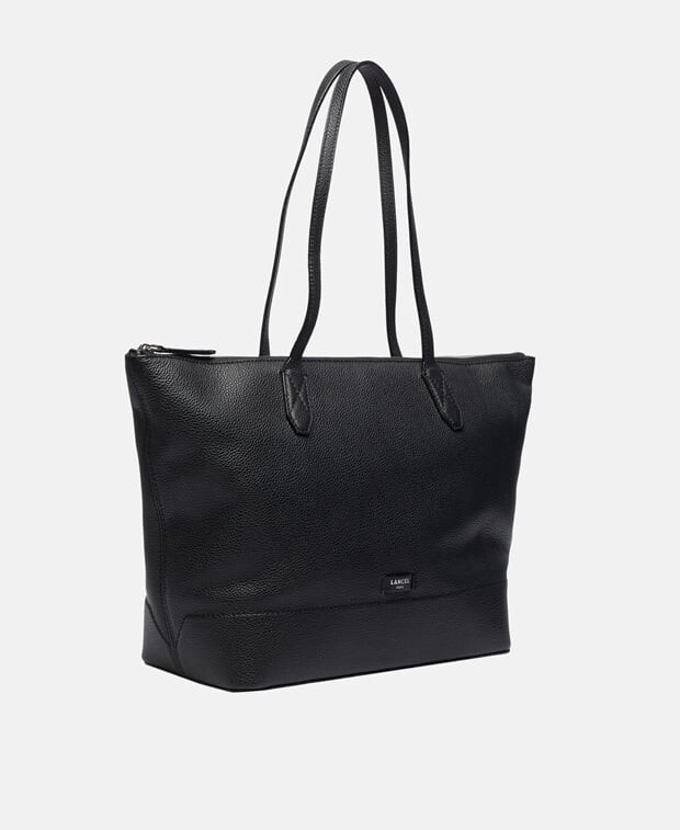 

Кожаная большая сумка-тоут Lancel, черный